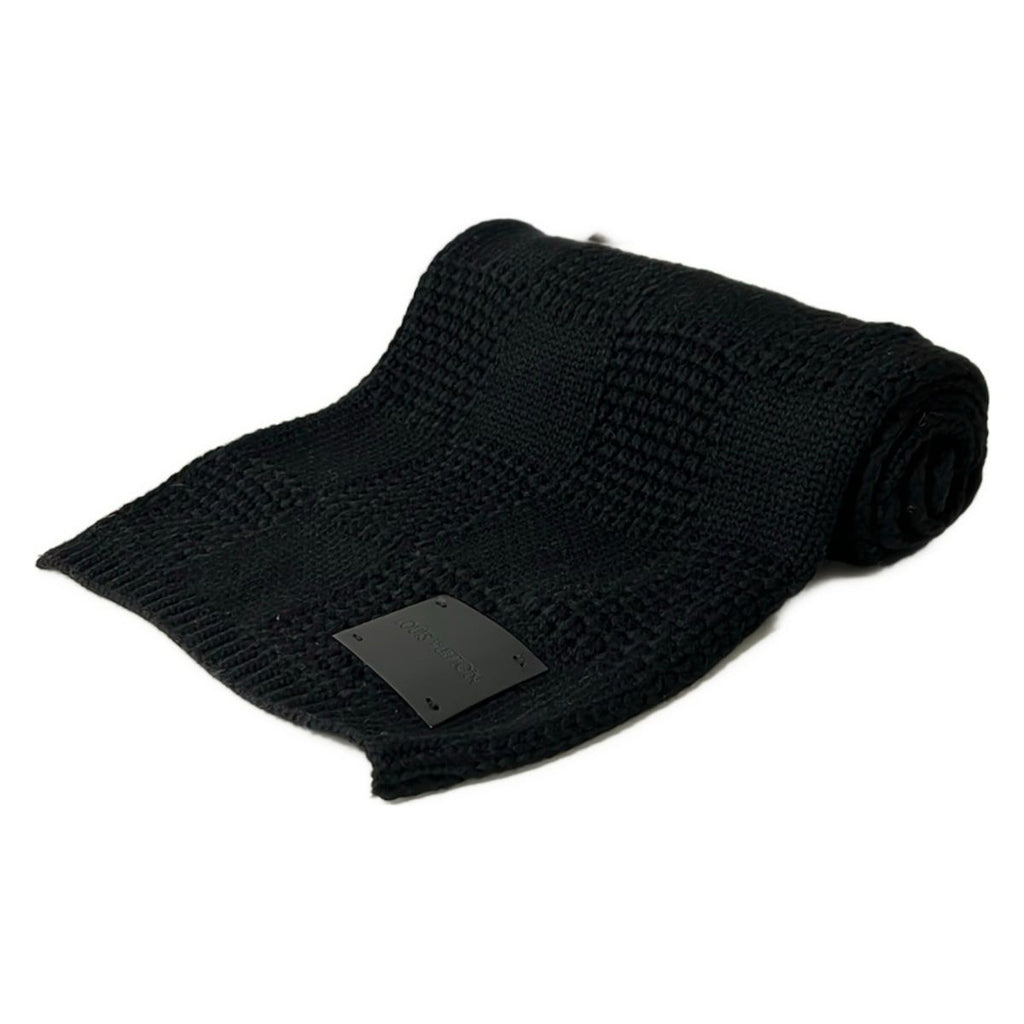 Louis Vuitton Scarf Echarpe Damier Logo Black Wool