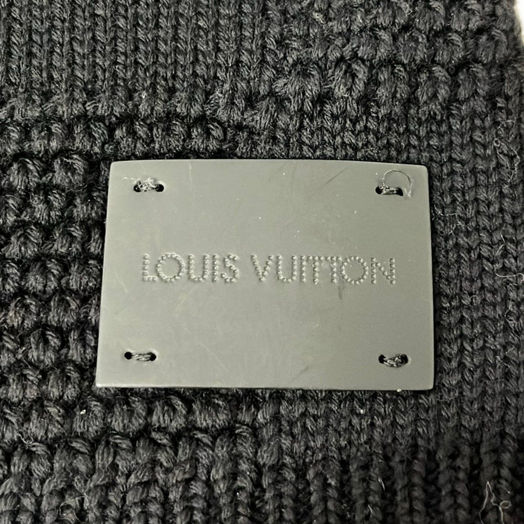Louis Vuitton Scarf Echarpe Damier Logo Black Wool — view 2