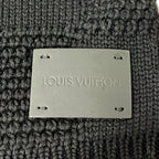 Louis Vuitton Scarf Echarpe Damier Logo Black Wool — view 2