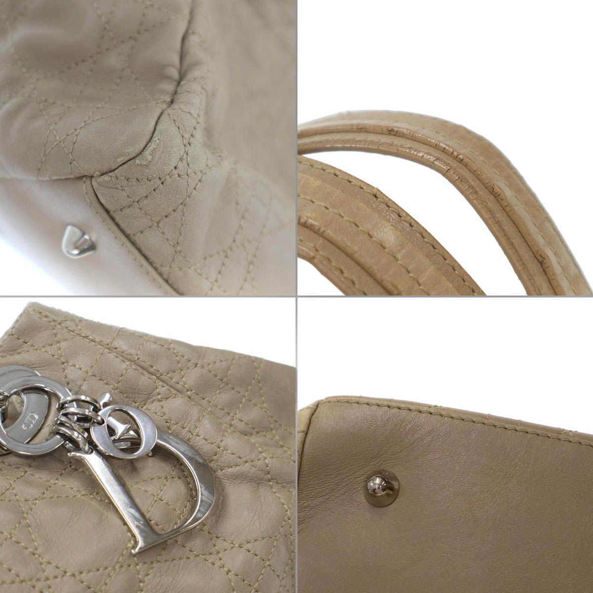Dior Cannage Chain Tote Bag Beige — view 8