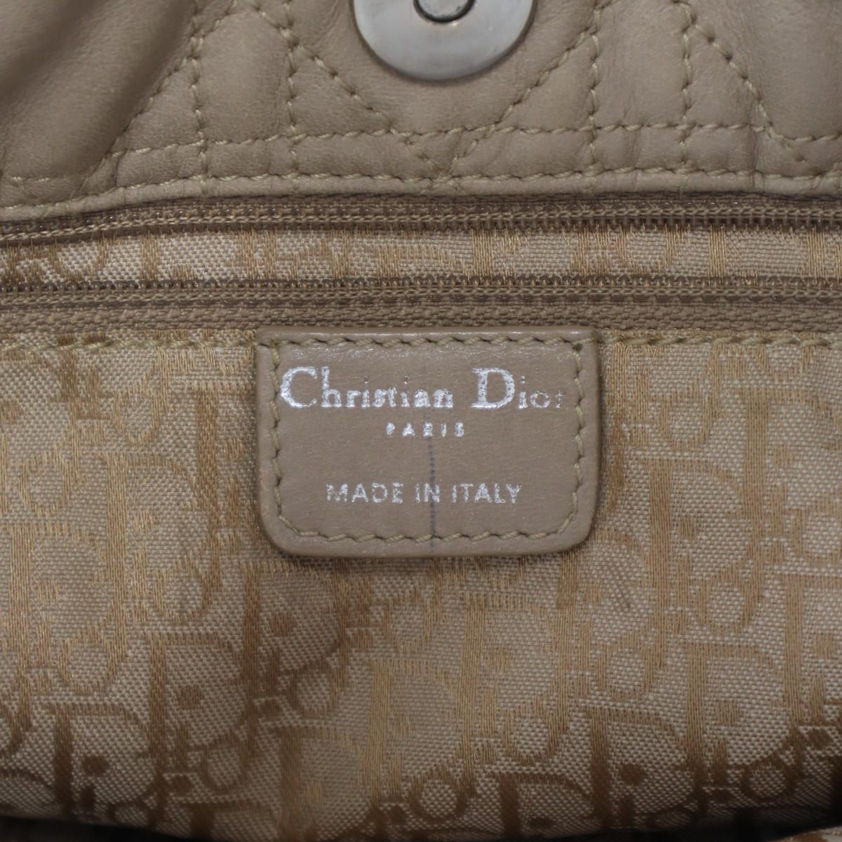 Dior Cannage Chain Tote Bag Beige — view 5