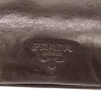 Prada Chain Strap Vintage Leather Flap Bag Brown — view 5