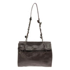 Prada Chain Strap Vintage Leather Flap Bag Brown