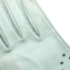 Hermes Gloves Leather Perforated Logo 6.5 Light Blue — view 7
