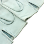 Hermes Gloves Leather Perforated Logo 6.5 Light Blue — view 8