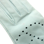 Hermes Gloves Leather Perforated Logo 6.5 Light Blue — view 6