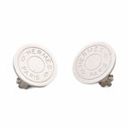 Hermes Sellier Earrings Silver