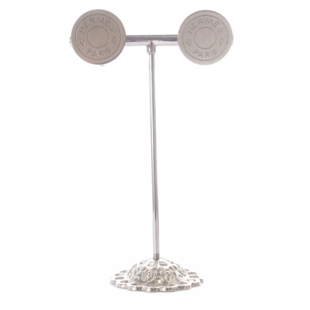 Hermes Sellier Earrings Silver — view 4