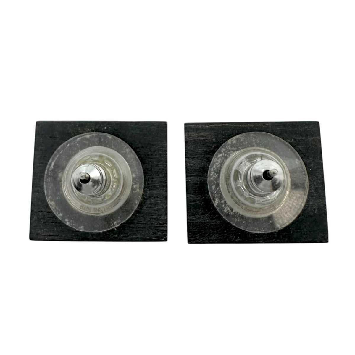 Chanel Square Wood Black Earrings — view 4