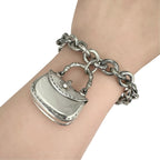 Gucci Bamboo Handle Bag Motif Chain Silver Bracelet — view 4