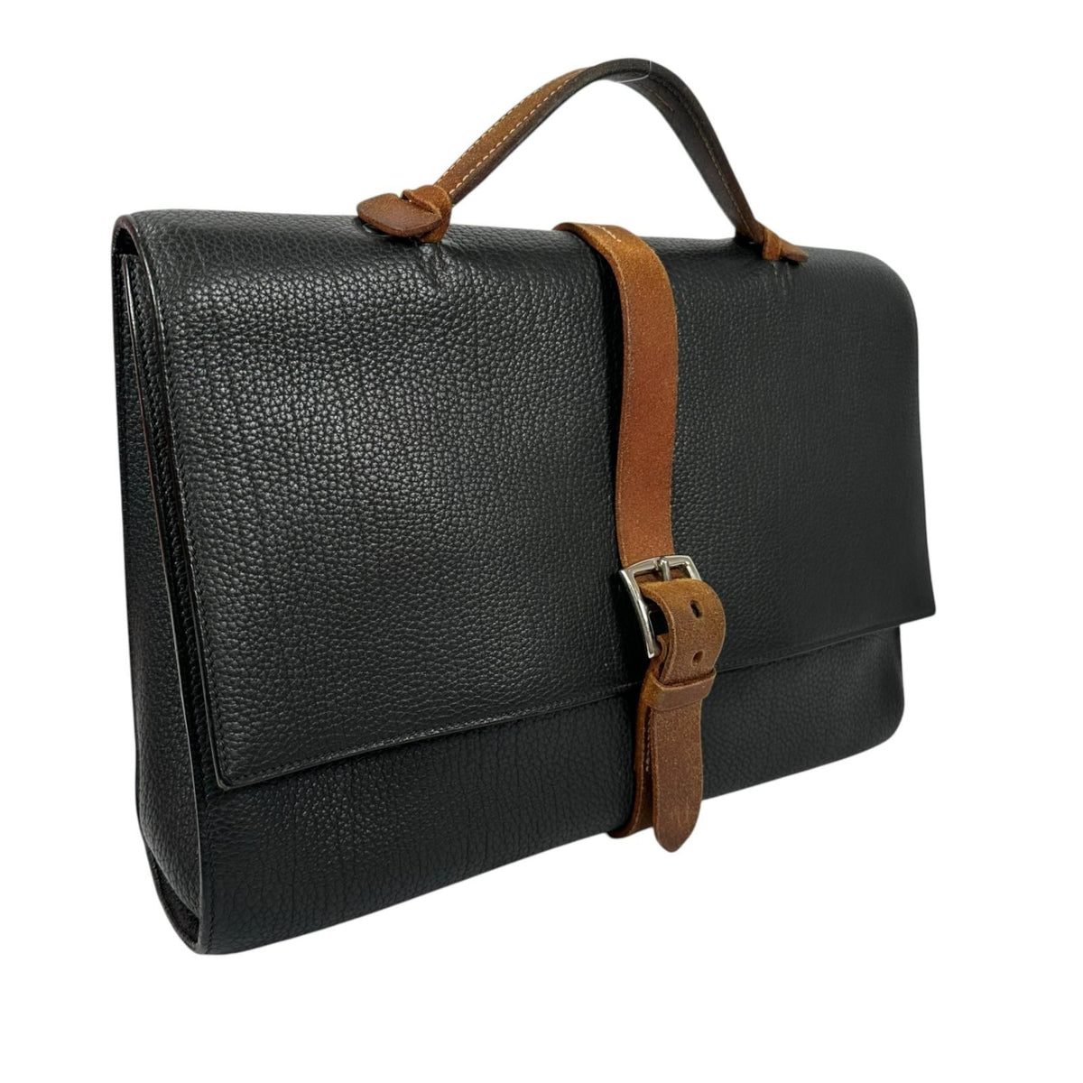 Hermes Etriviere Document Fjord Black Business Bag Silver — view 2