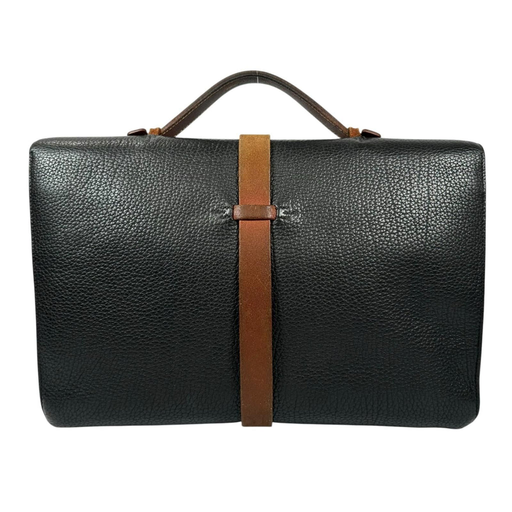 Hermes Etriviere Document Fjord Black Business Bag Silver — view 3