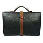 Hermes Etriviere Document Fjord Black Business Bag Silver — view 3