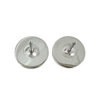 Hermes Round Logo Orange Silver Earrings — view 3