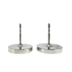 Hermes Round Logo Orange Silver Earrings — view 4