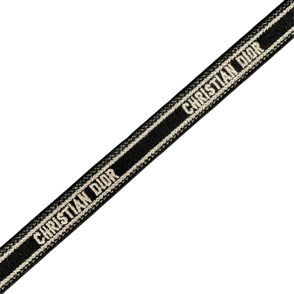 Dior Logo Micro Leather Canvas Black Shoulder Strap Gold — view 3