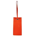 Hermes Vespa Pouch Garet Case Chevre Mysore Leather Orange Silver — view 2