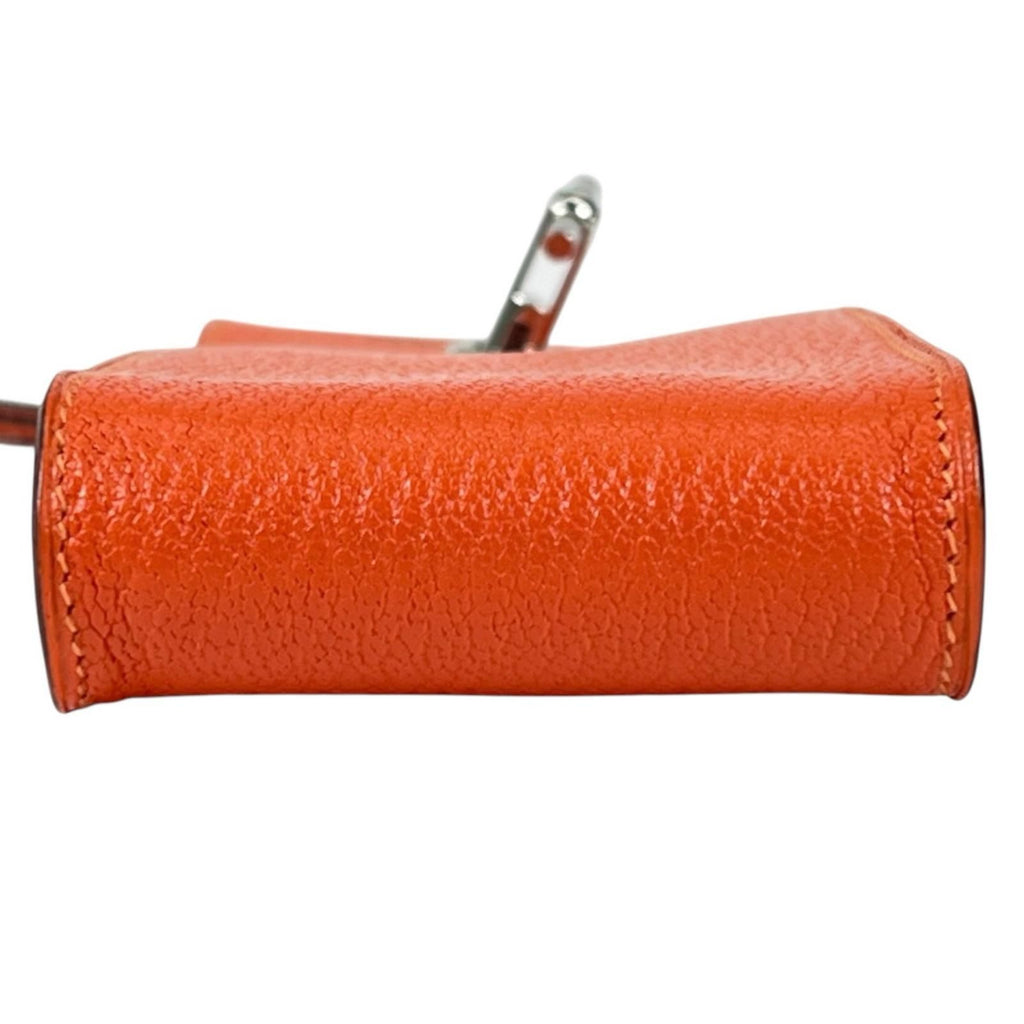 Hermes Vespa Pouch Garet Case Chevre Mysore Leather Orange Silver — view 3