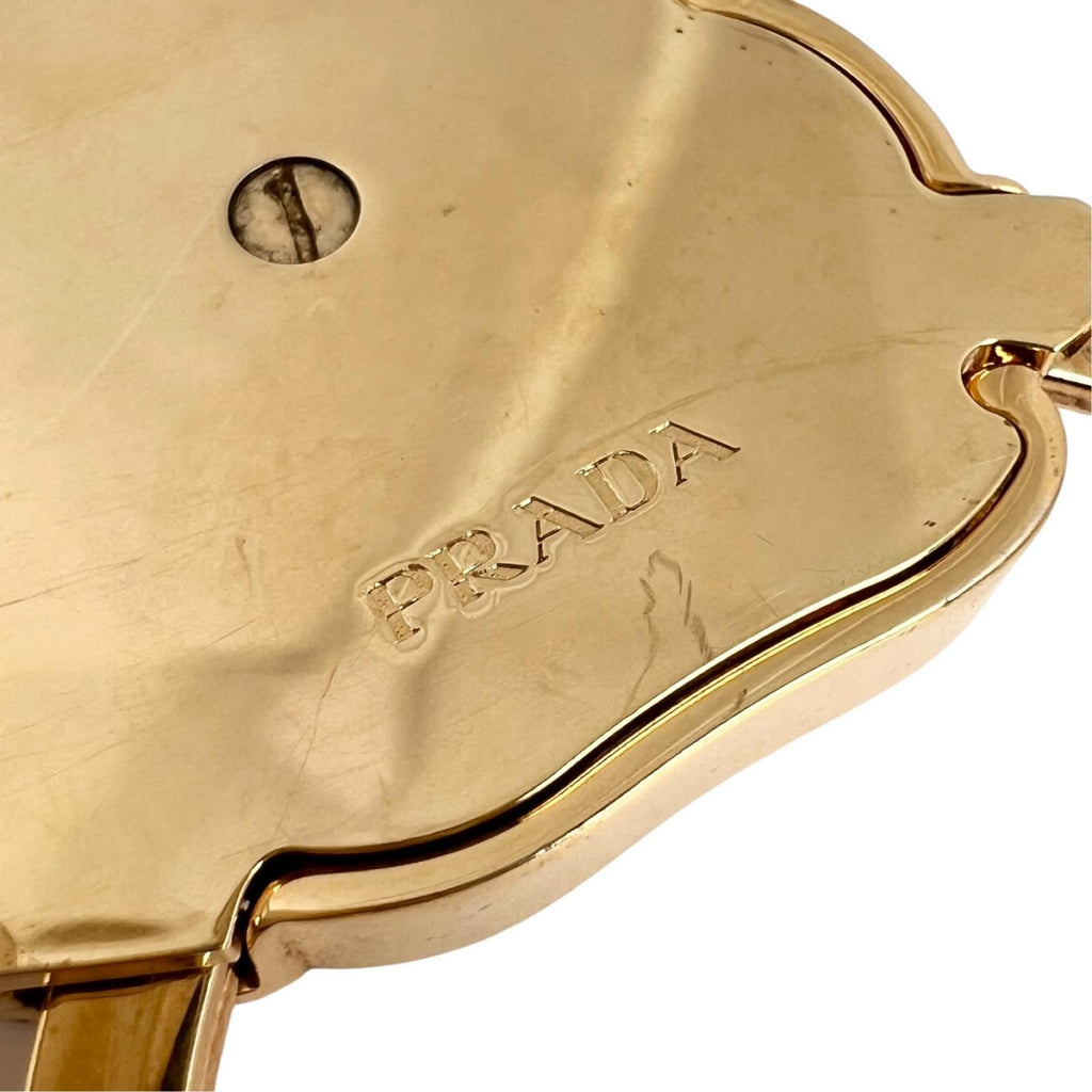 Prada Rabbit Metal Gold Pink Key Ring Key Holder — view 4