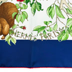 Hermes Carre 90 AU Coeur Des Bois Silk Green Blue White Scarf — view 5