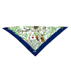 Hermes Carre 90 AU Coeur Des Bois Silk Green Blue White Scarf — view 3