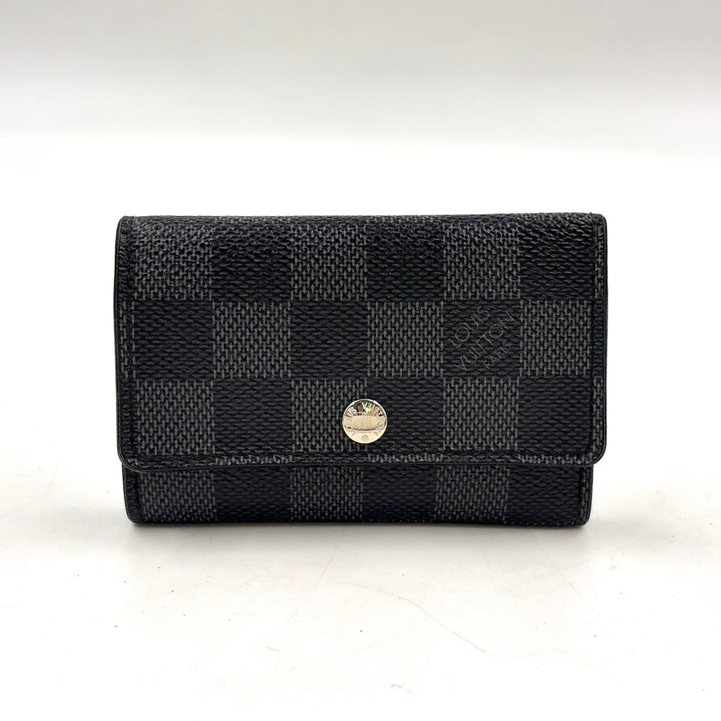 Louis Vuitton Multicles 6 Damier Graphite Leather Black Key Case Silver Key