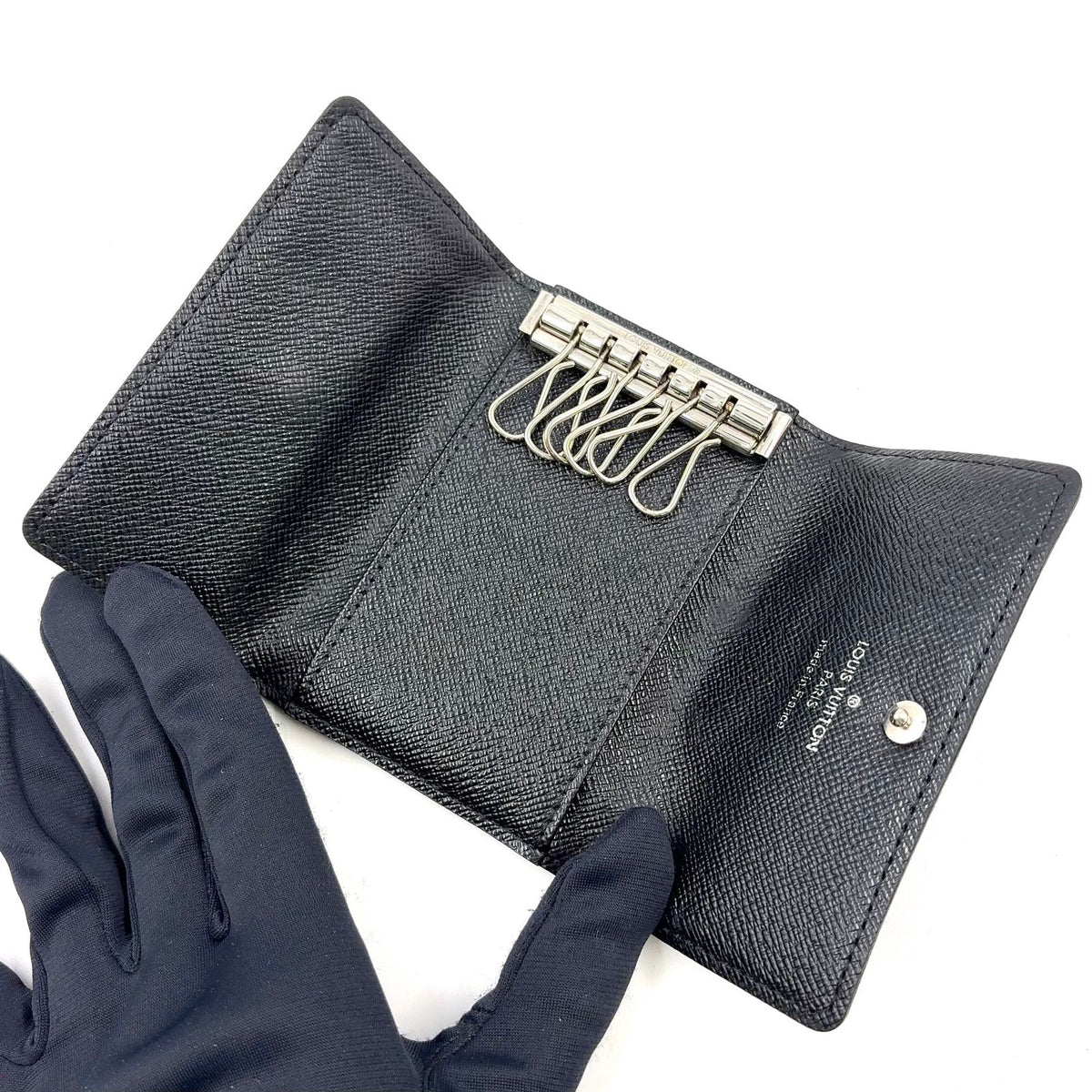 Louis Vuitton Multicles 6 Damier Graphite Leather Black Key Case Silver Key — view 3