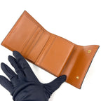 Celine Triomphe Leather Canvas Brown Black Trifold Wallet Gold — view 3