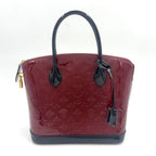 Louis Vuitton PM Monogram Vernis Griyot Patent Black Bordeaux Handbag Gold