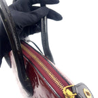 Louis Vuitton PM Monogram Vernis Griyot Patent Black Bordeaux Handbag Gold — view 7