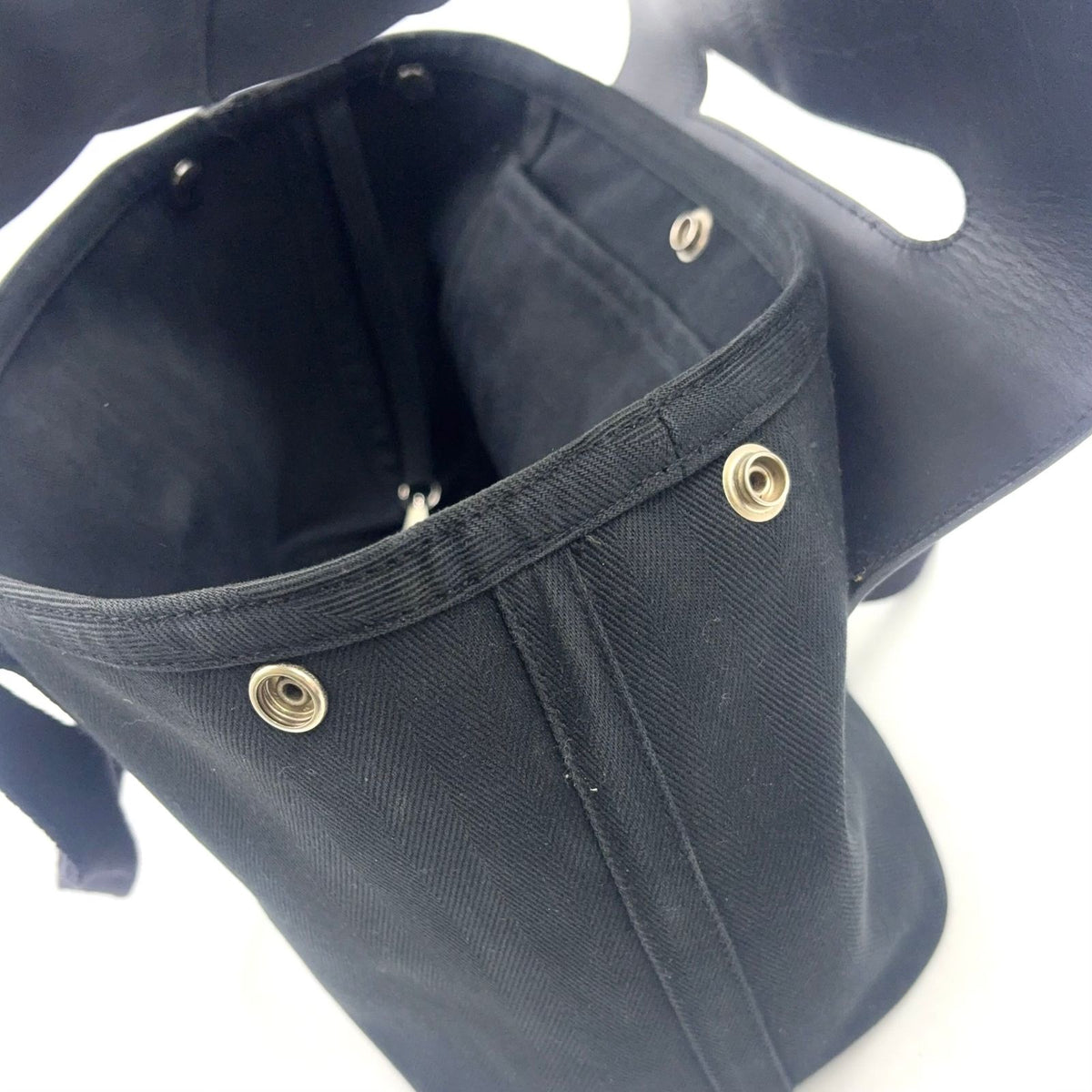 Hermes Valparaiso PM Leather Canvas Black Handbag Silver — view 7