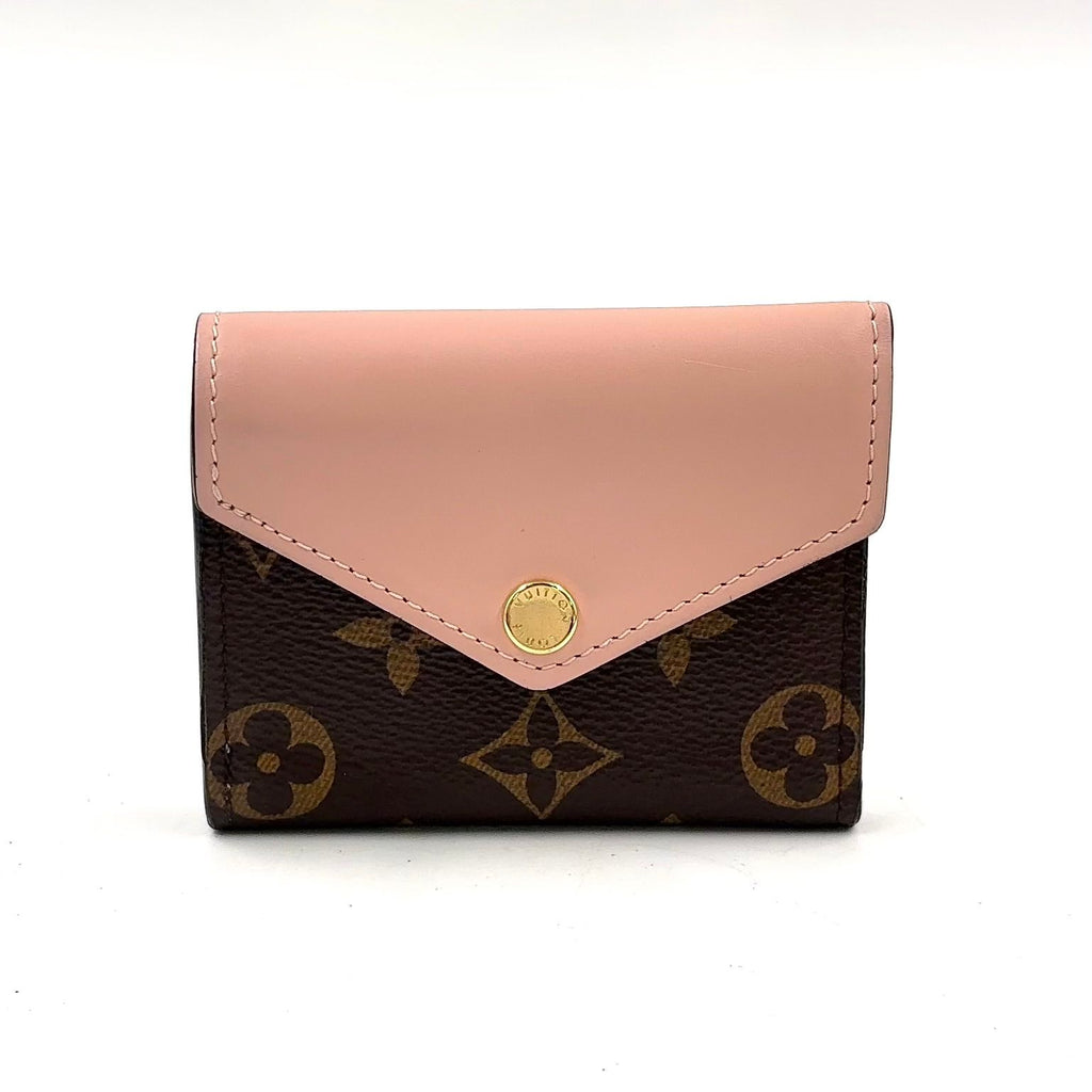 Louis Vuitton Portefeuille Zoe Monogram Rose Ballerine Leather Brown Light Pink