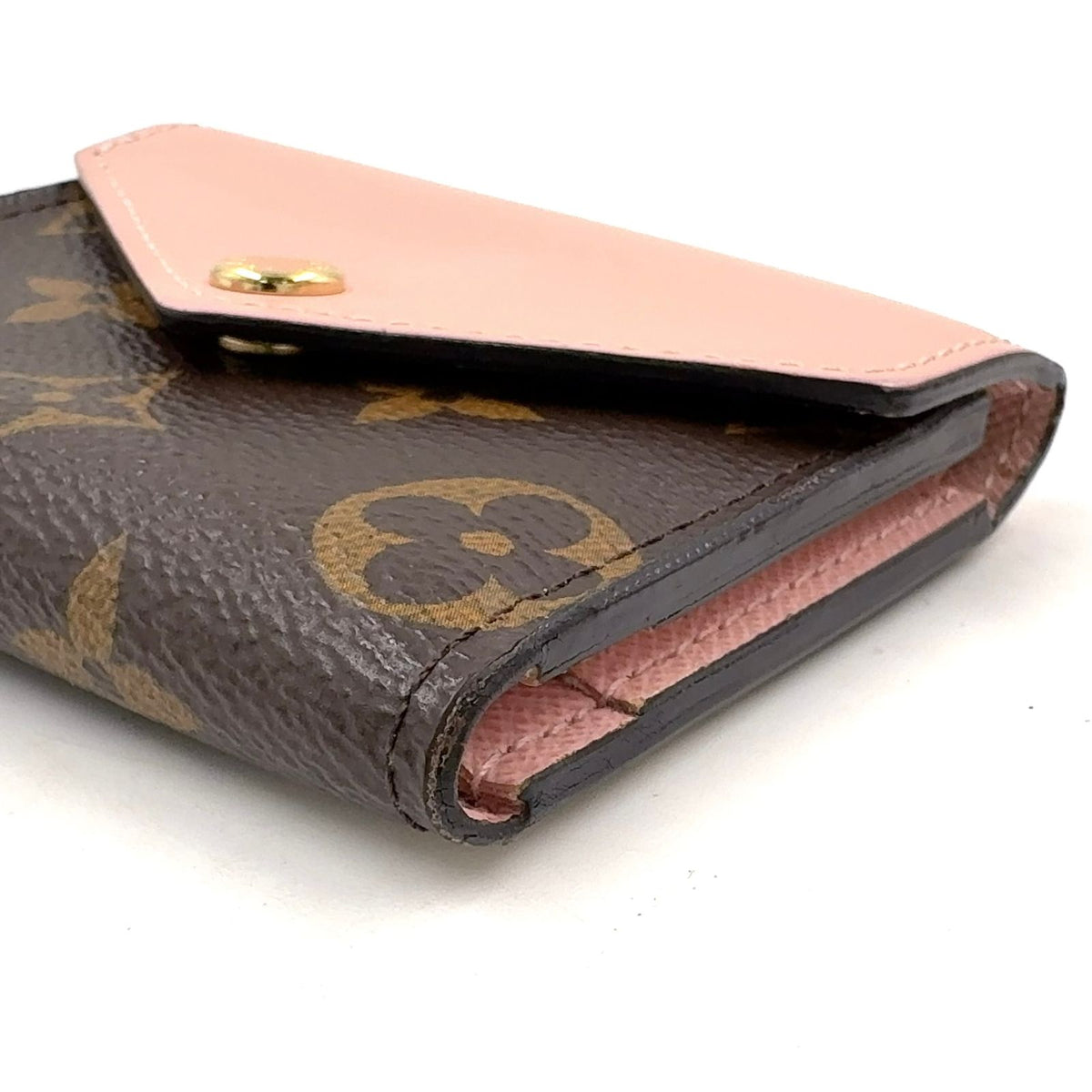 Louis Vuitton Portefeuille Zoe Monogram Rose Ballerine Leather Brown Light Pink — view 5