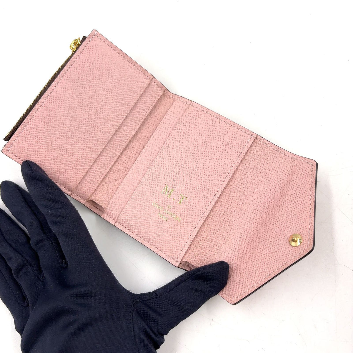 Louis Vuitton Portefeuille Zoe Monogram Rose Ballerine Leather Brown Light Pink — view 3
