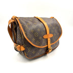 Louis Vuitton Saumur 30 Monogram Leather Brown Shoulder Bag Gold — view 2