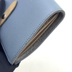 Celine Medium Strap Wallet Leather Beige Light Blue Bifold Silver — view 5
