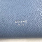 Celine Medium Strap Wallet Leather Beige Light Blue Bifold Silver — view 4