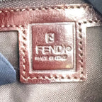 Fendi Zucca Pattern Leather Canvas Brown Tote Bag Silver — view 4