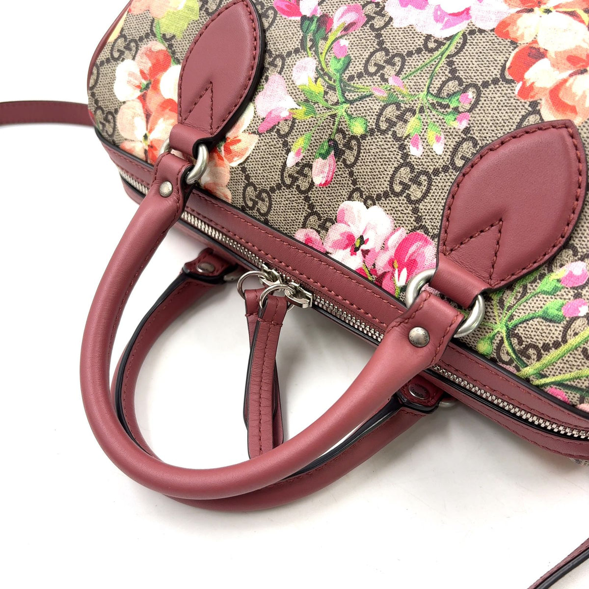 Gucci GG Supreme Leather Pink Purple Beige Multicolor Handbag Silver — view 6