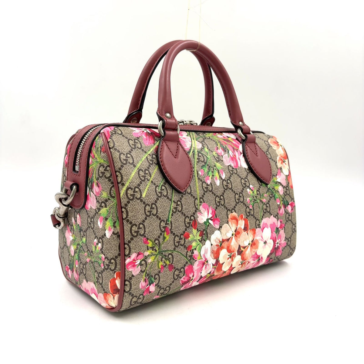 Gucci GG Supreme Leather Pink Purple Beige Multicolor Handbag Silver — view 2