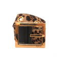 Gucci Wide Belt Calf Hair Leopard Square Buckle