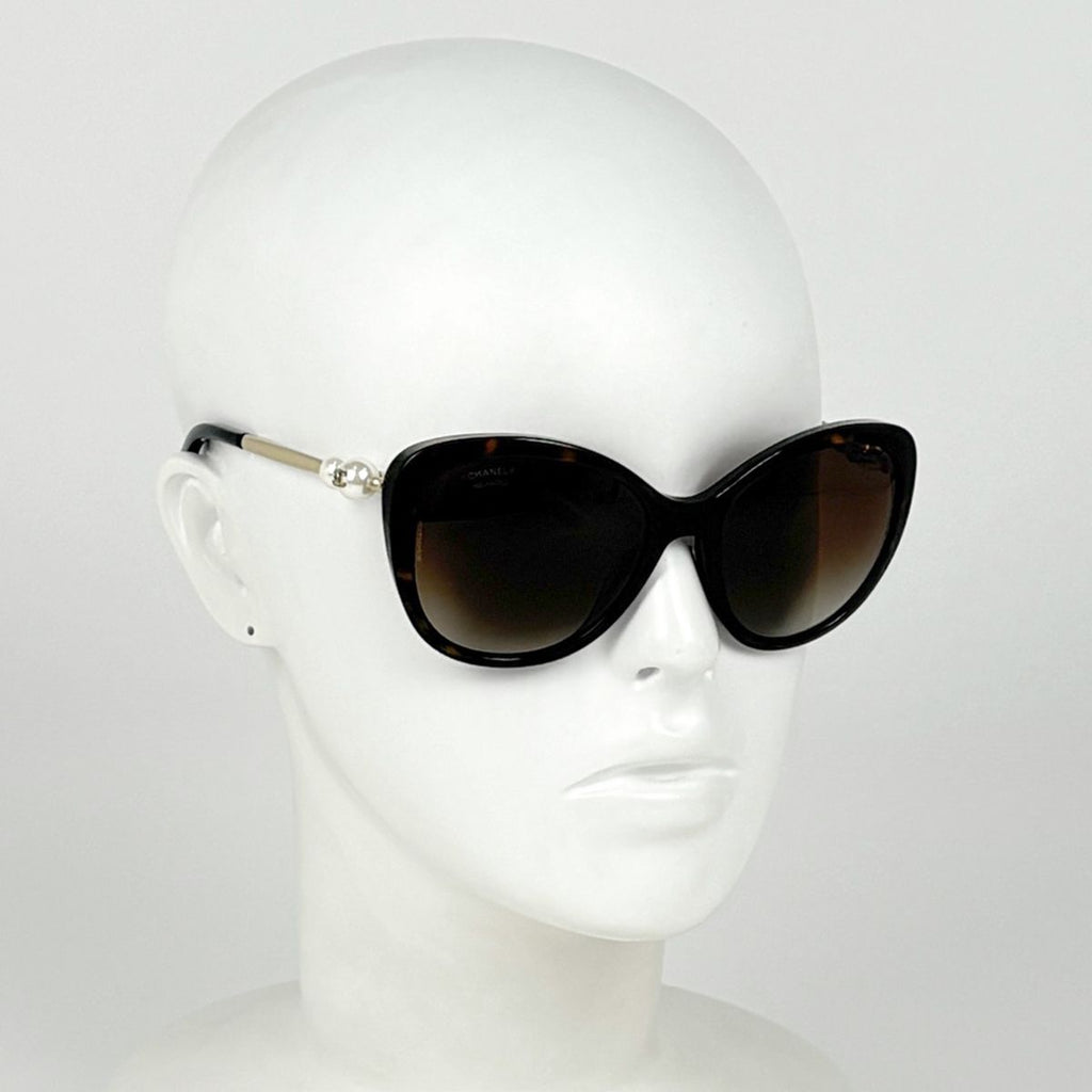 Chanel Sunglasses CC Logo Acetate Faux Pearl Brown Eyewear — view 5
