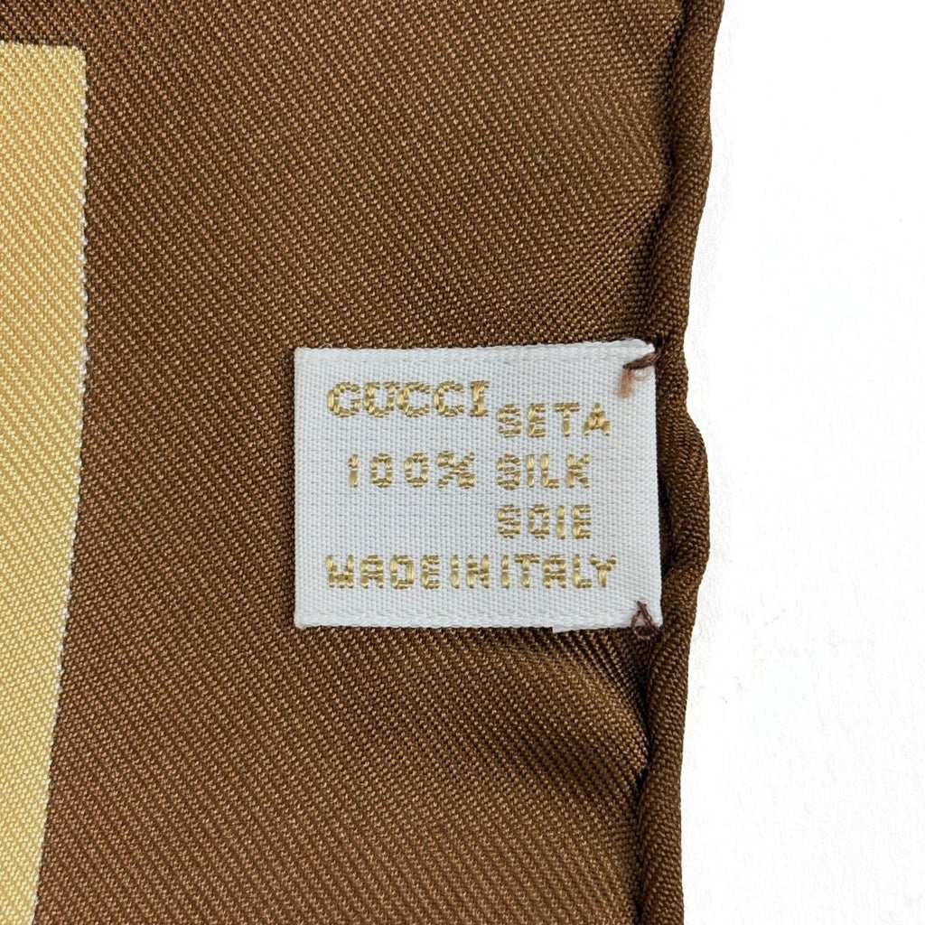 Gucci Scarf Flower Animal Print Silk Brown Multicolor — view 2