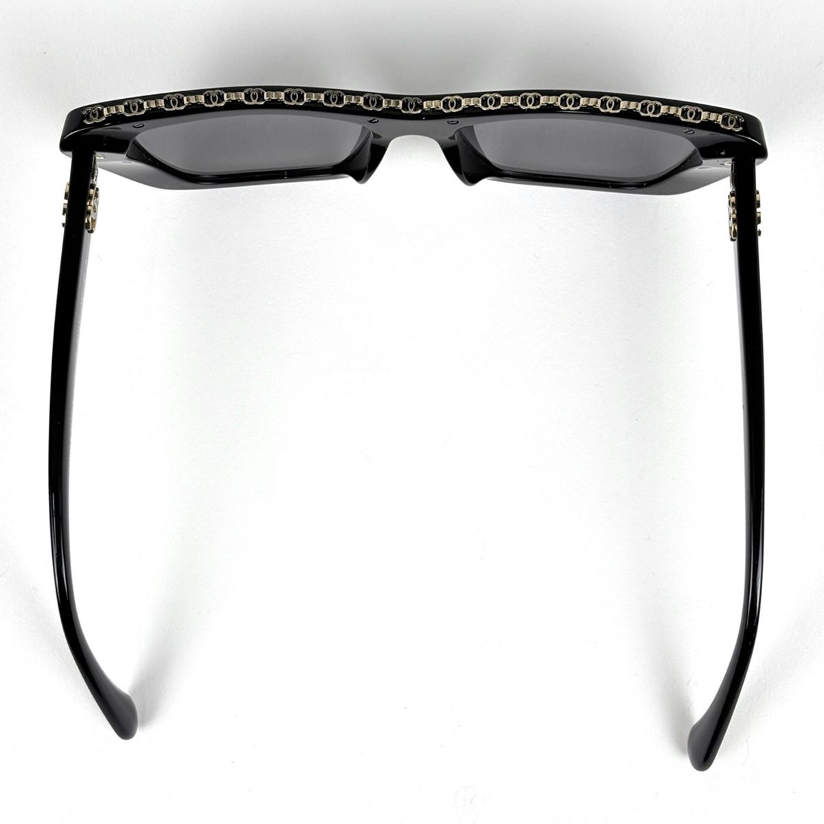 Chanel Butterfly Shape Sunglasses CC Logo Acetate Black Eyewear — view 3