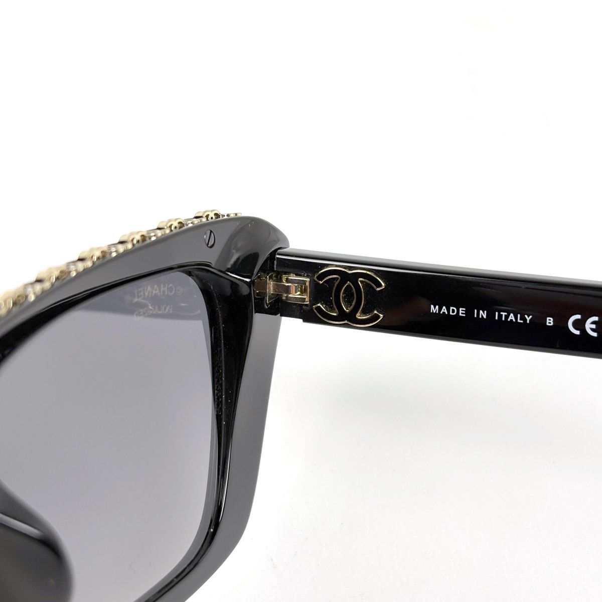 Chanel Butterfly Shape Sunglasses CC Logo Acetate Black Eyewear — view 5