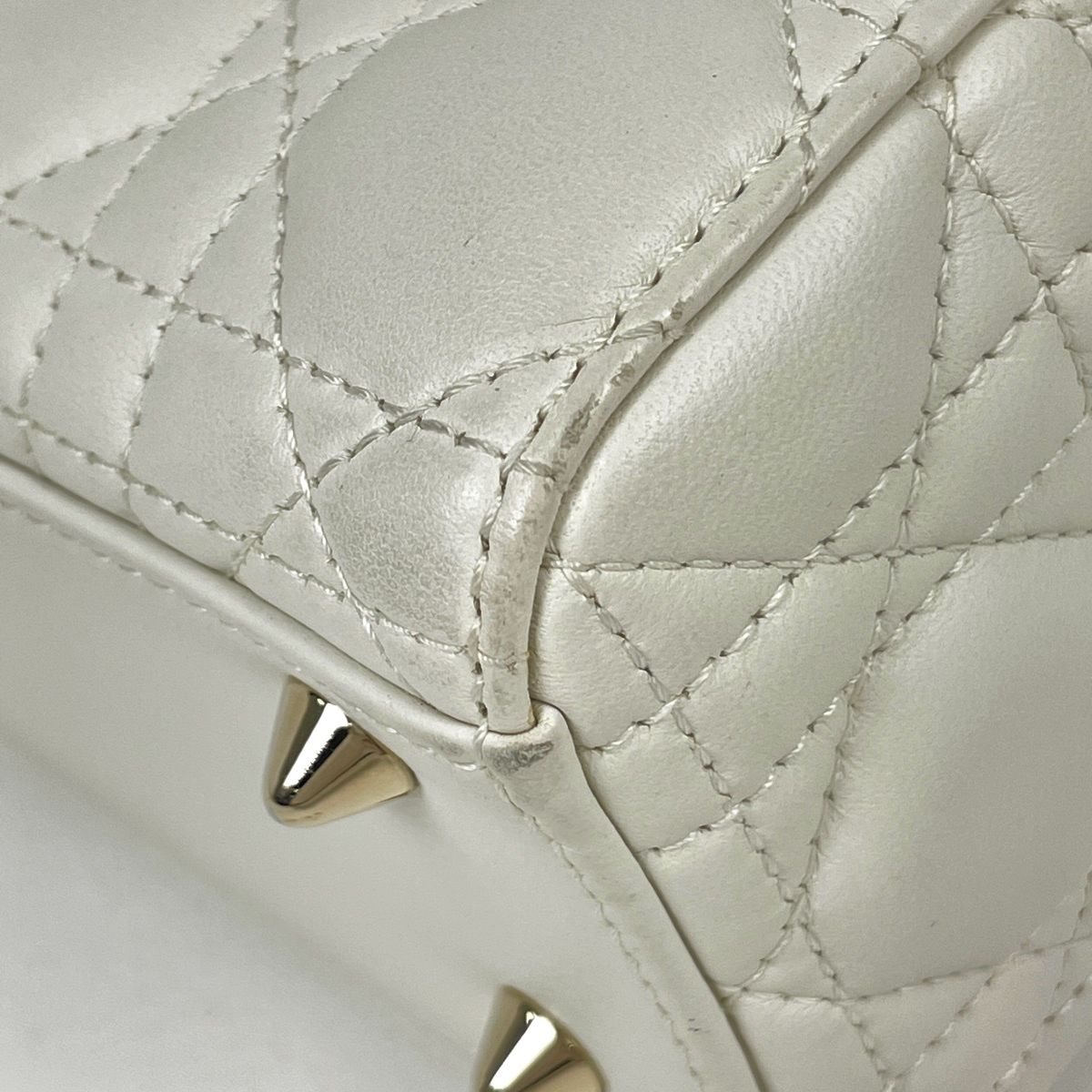 Dior Handbag Lady 2-Way Leather White — view 3