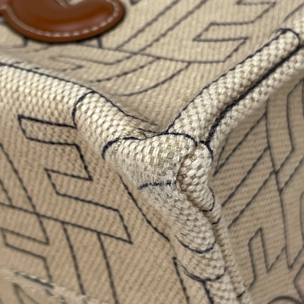 Celine Handbag Small Cabas Thais Triomphe 2-Way Canvas Beige — view 3