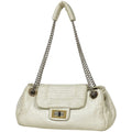 Chanel Shoulder Bag Perforated Leather White