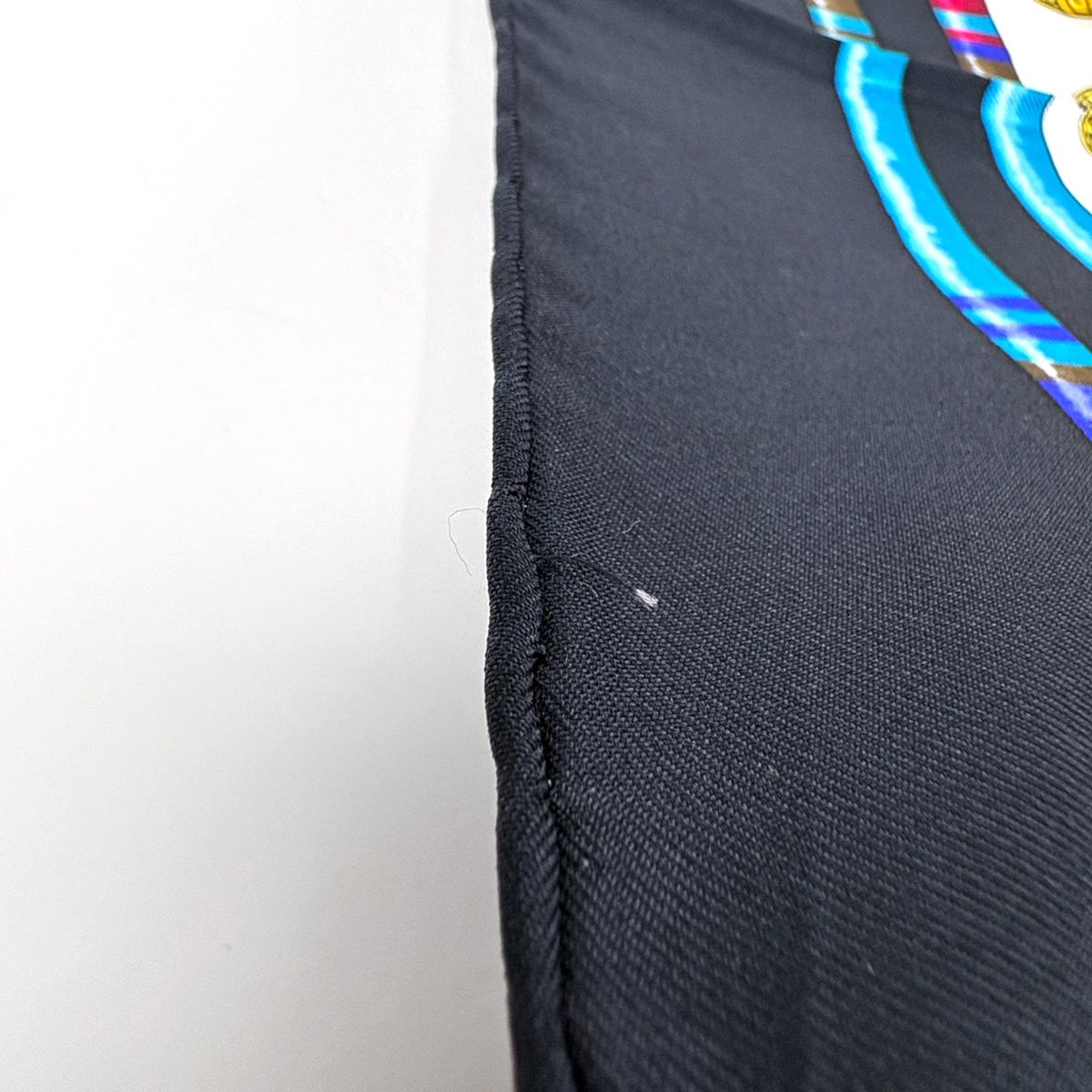 Hermes Carre 90 Petite Scarf Seamstress Silk Black Multicolor — view 5