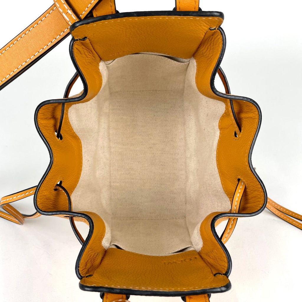 Loewe Handbag Hammock Drawstring Mini 2-Way Anagram Leather Brown — view 7